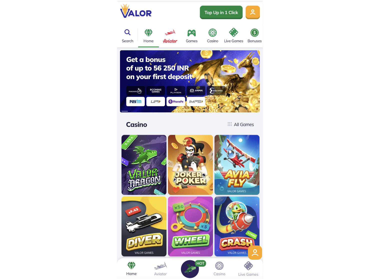 Valor casino app download